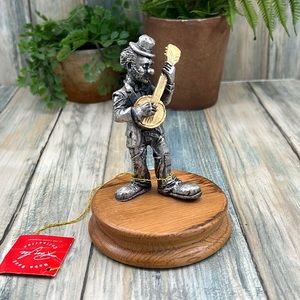 ⭐️Ron Lee Fine Pewter Band Collection Hobo Clown Figurine on Base Banjo player